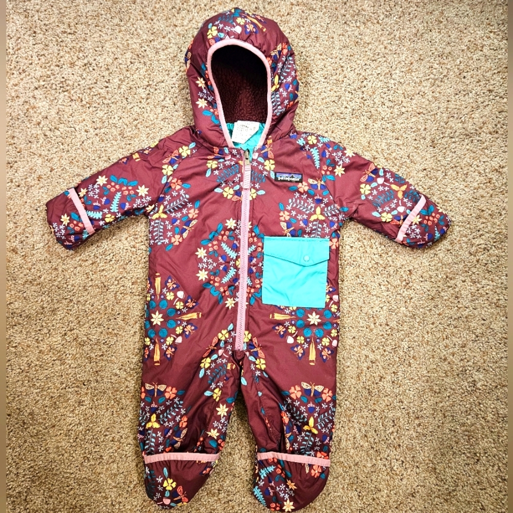 Patagonia Reversible Baby Snow Suit Bunting 0-3 Mo